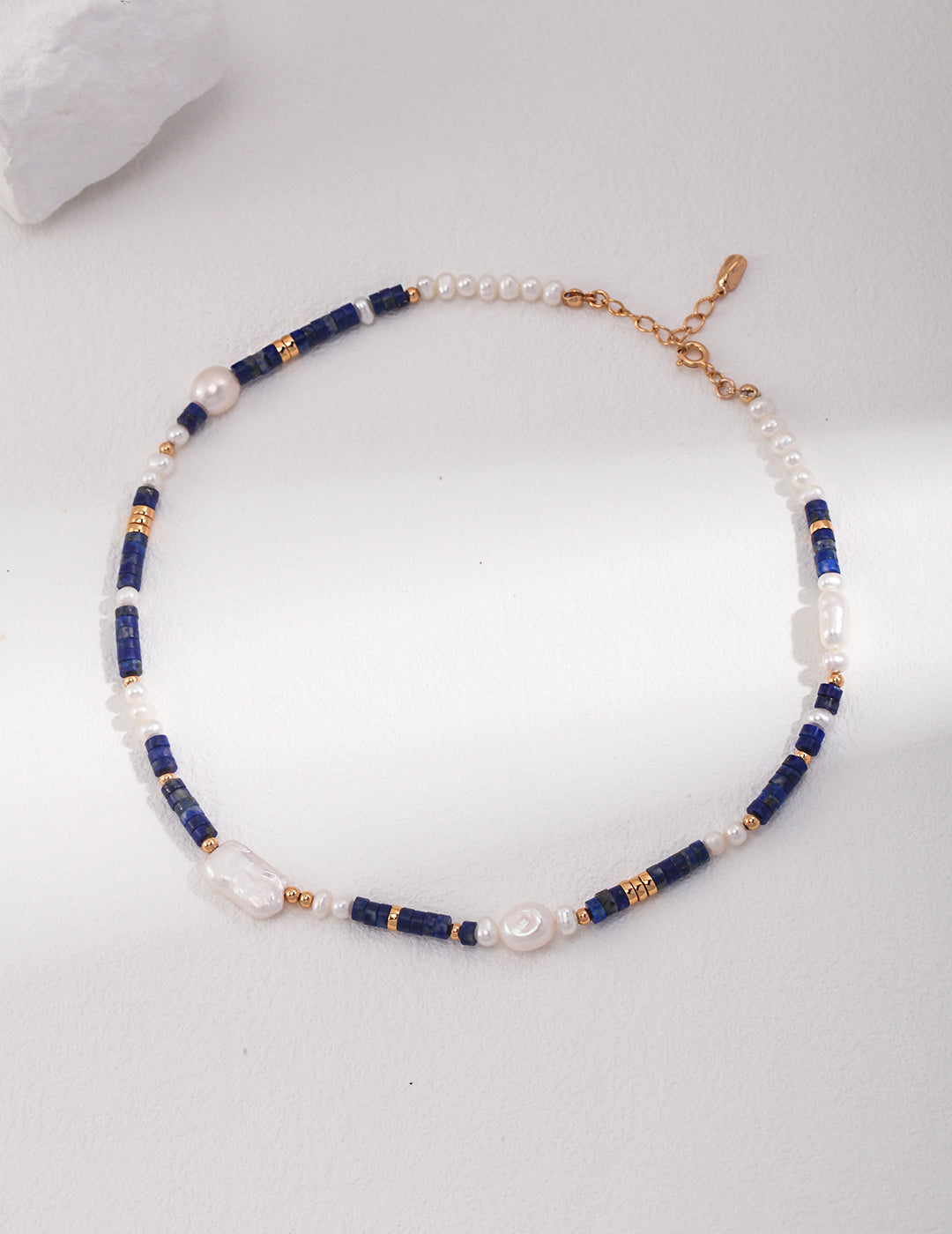 925 Silver Lapis Lazuli Pearl Necklace
