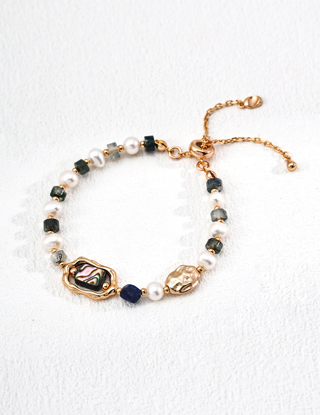 S925 silver natural pearl lapis lazuli fantasy shell water grass agate bracelet