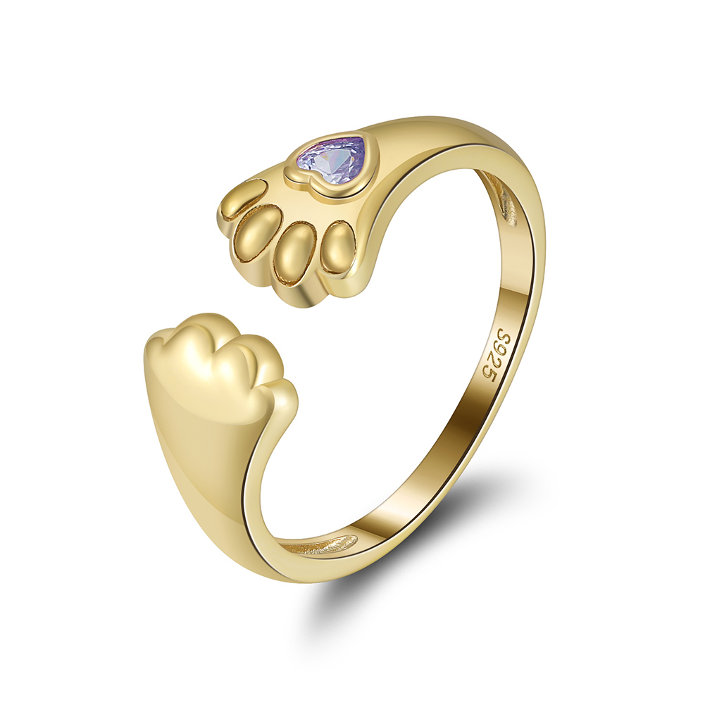 925 Sterling Silver Adjustable Ring with Zircon