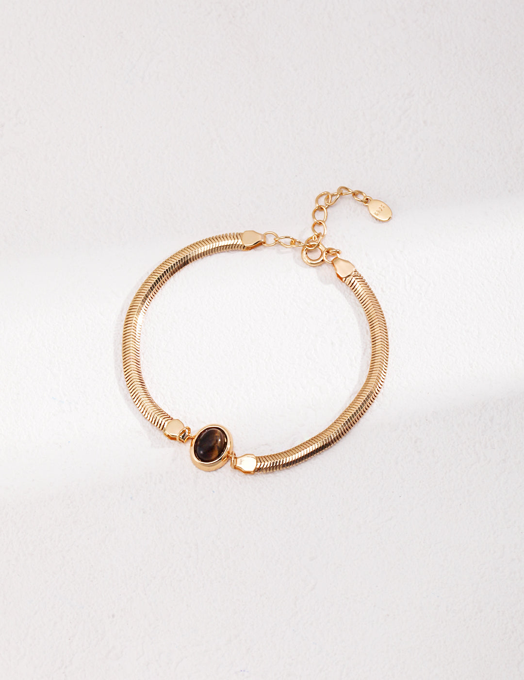 18k gold plated silver Tiger Eye Stone bracelet