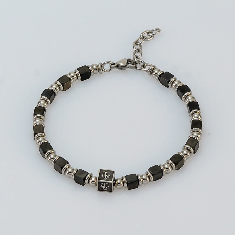 DIY Men Tree of Life Beaded Bracelet in Stainless Steel