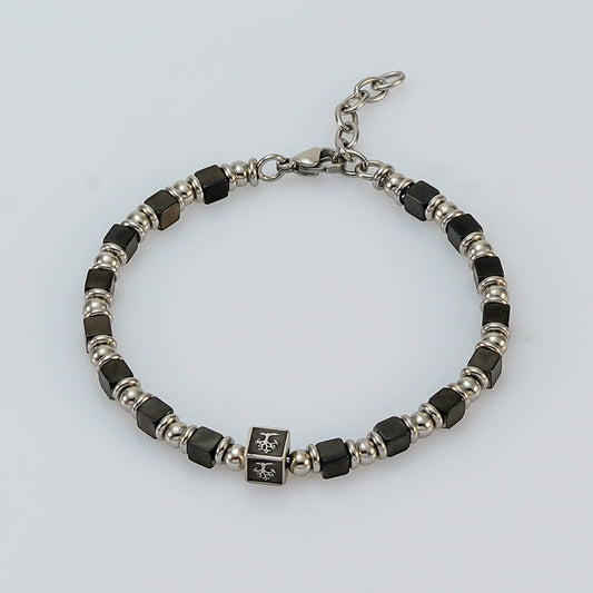DIY Men Tree of Life Beaded Bracelet in Stainless Steel