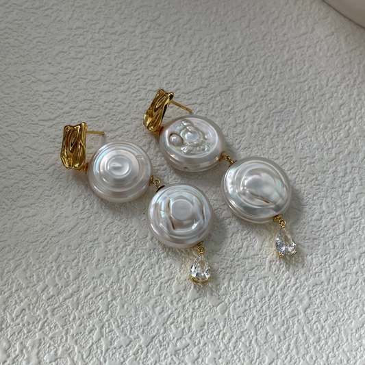 Baroque Pearl Stud Earring 14K Gold Filled