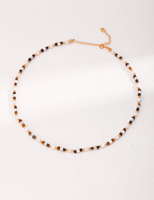 S925 Silver Tiger Eye Necklace