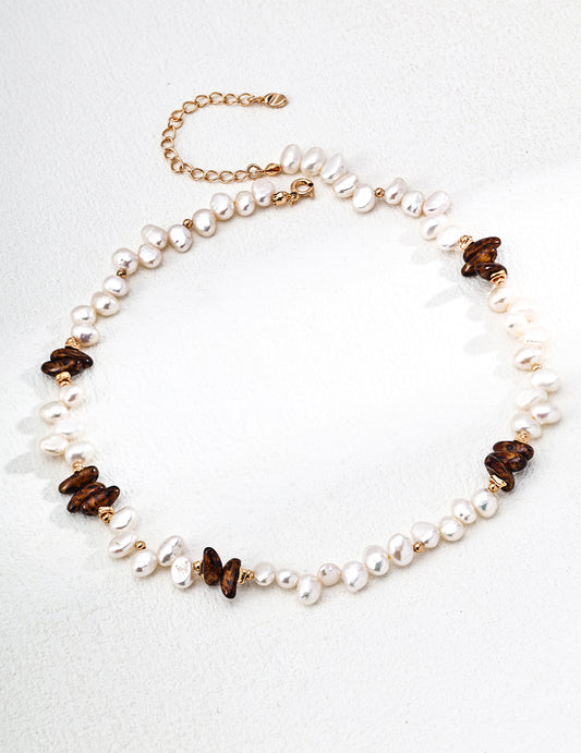 S925 Silver Nature Pearl Czech Glass Necklace