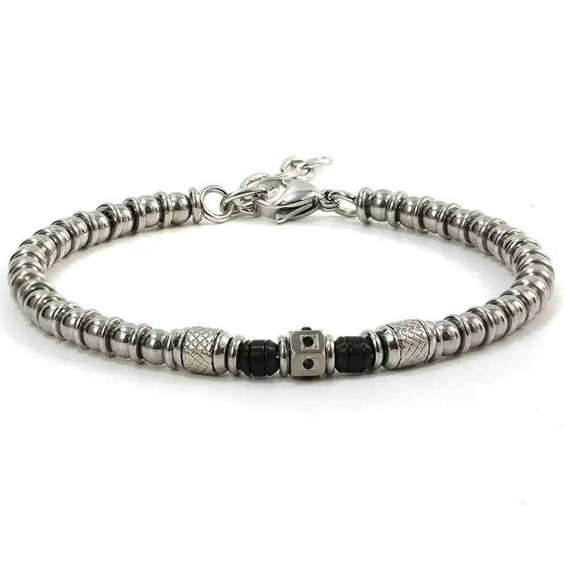 DIY Men beaded Stainless Steel Bracelet