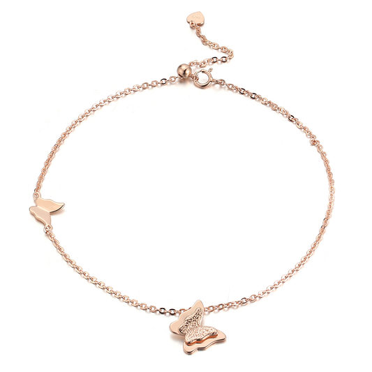 925 Sterling Silver Anklet with Butterfuly Charm