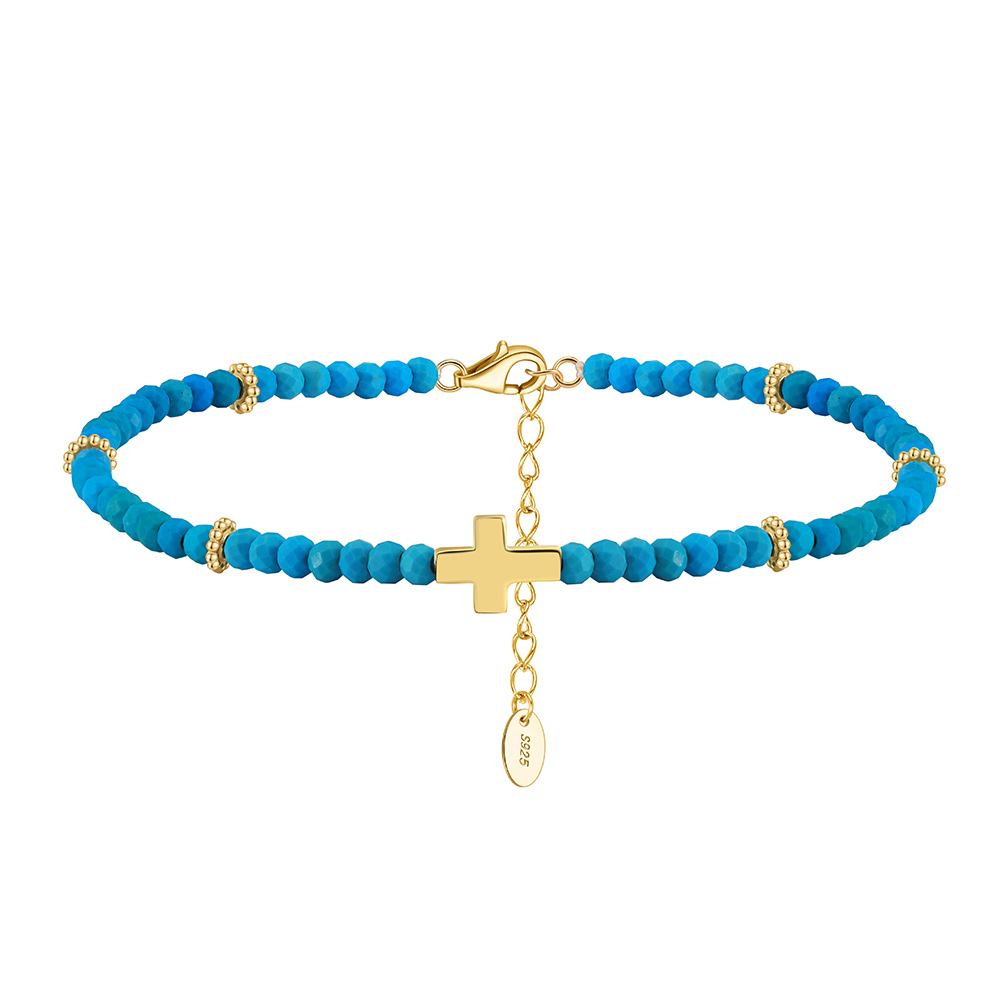 925 Sterling Silver Anklet with Turquoise Stone