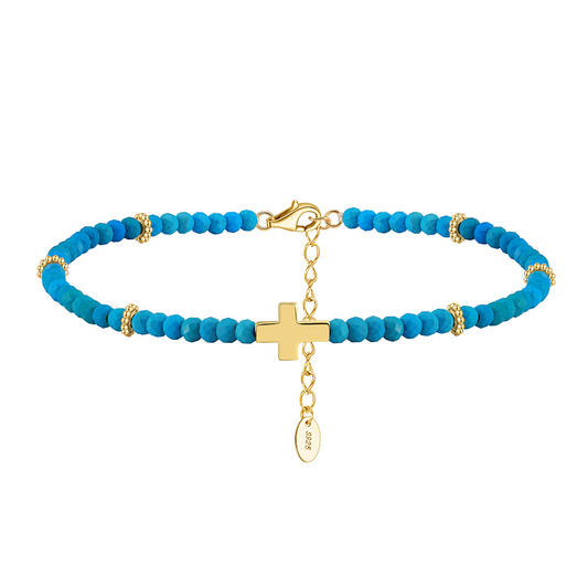 925 Sterling Silver Anklet with Turquoise Stone