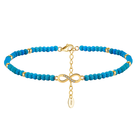 925 Sterling Silver Anklet with Turquoise Stone