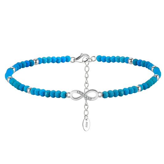925 Sterling Silver Anklet with Turquoise Stone