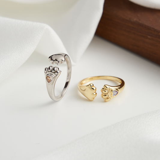925 Sterling Silver Adjustable Ring with  Zircon
