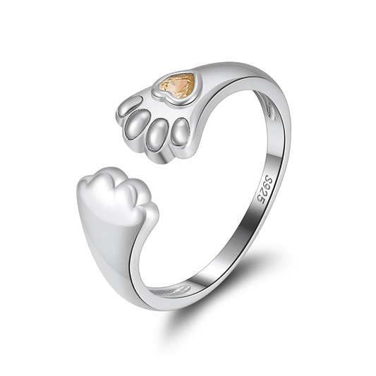 925 Sterling Silver Adjustable Ring with  Zircon